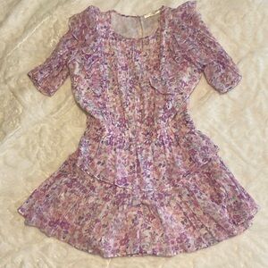 Purple Floral LoveShackFancy Mini Dress